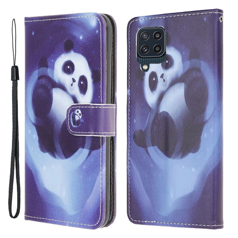 Folio Deksel Samsung Galaxy M32 Panda Space Strappy Beskyttelse Deksel