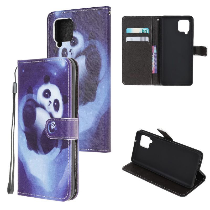 Folio Deksel Samsung Galaxy M32 Panda Space Strappy Beskyttelse Deksel