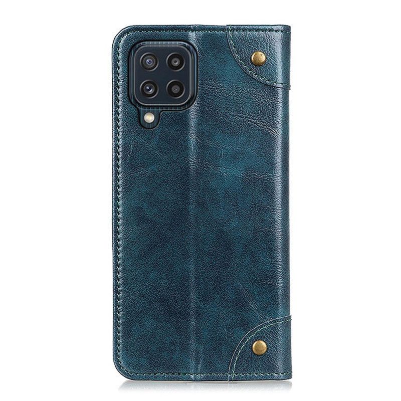 Folio Deksel Samsung Galaxy M32 Vintage Rivets-versjon