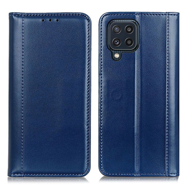 Folio Deksel Til Samsung Galaxy M32 Shiny Split Leather