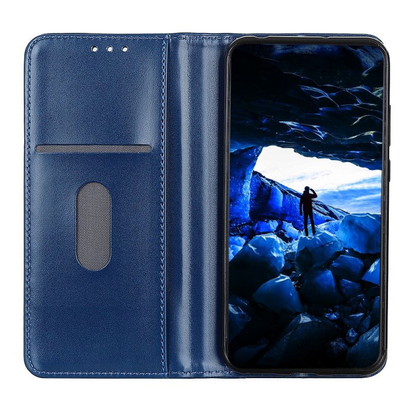 Folio Deksel Til Samsung Galaxy M32 Shiny Split Leather