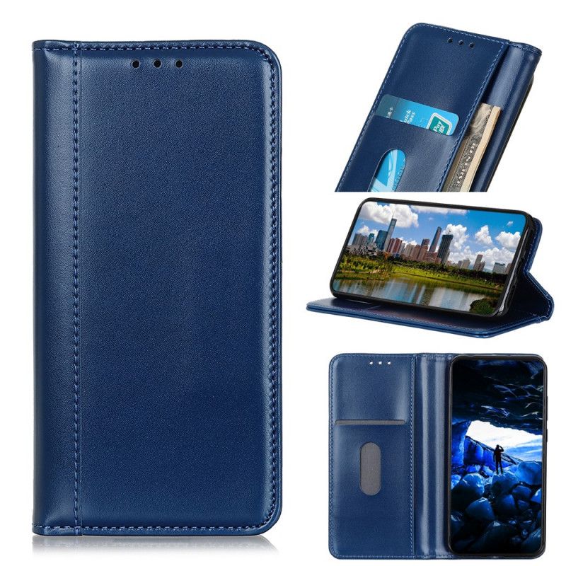 Folio Deksel Til Samsung Galaxy M32 Shiny Split Leather