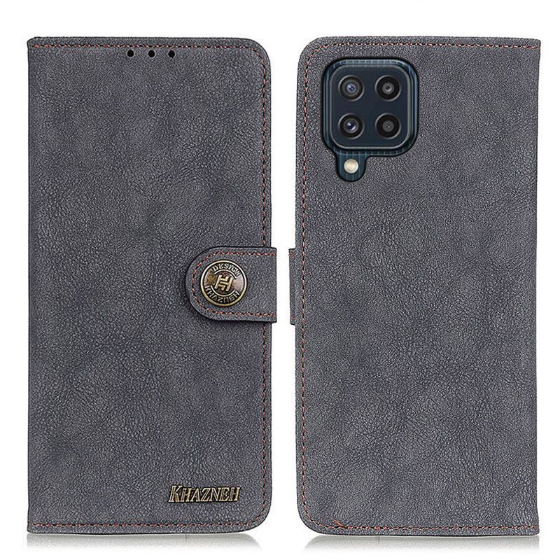 Lærdeksel Folio Deksel Samsung Galaxy M32 Mobildeksel Khazneh Retro Split Leather