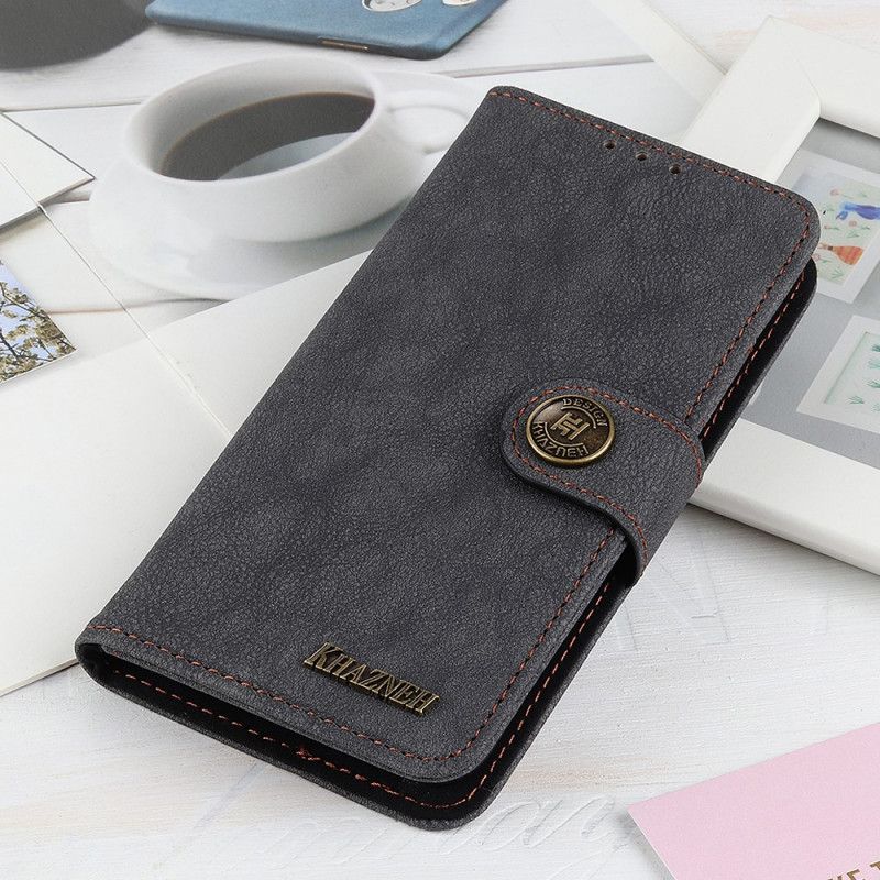 Lærdeksel Folio Deksel Samsung Galaxy M32 Mobildeksel Khazneh Retro Split Leather