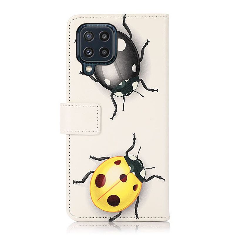 Lærdeksel Folio Deksel Samsung Galaxy M32 Mobildeksel Ladybugs