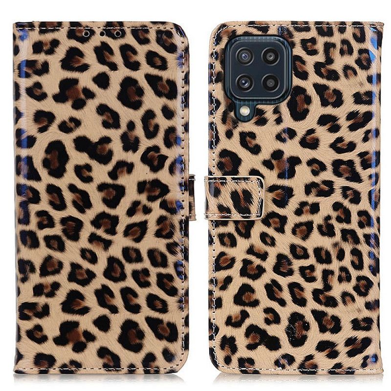 Lærdeksel Folio Deksel Samsung Galaxy M32 Mobildeksel Leopard