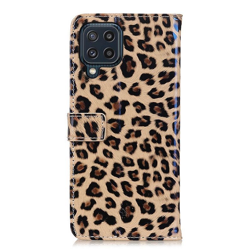 Lærdeksel Folio Deksel Samsung Galaxy M32 Mobildeksel Leopard