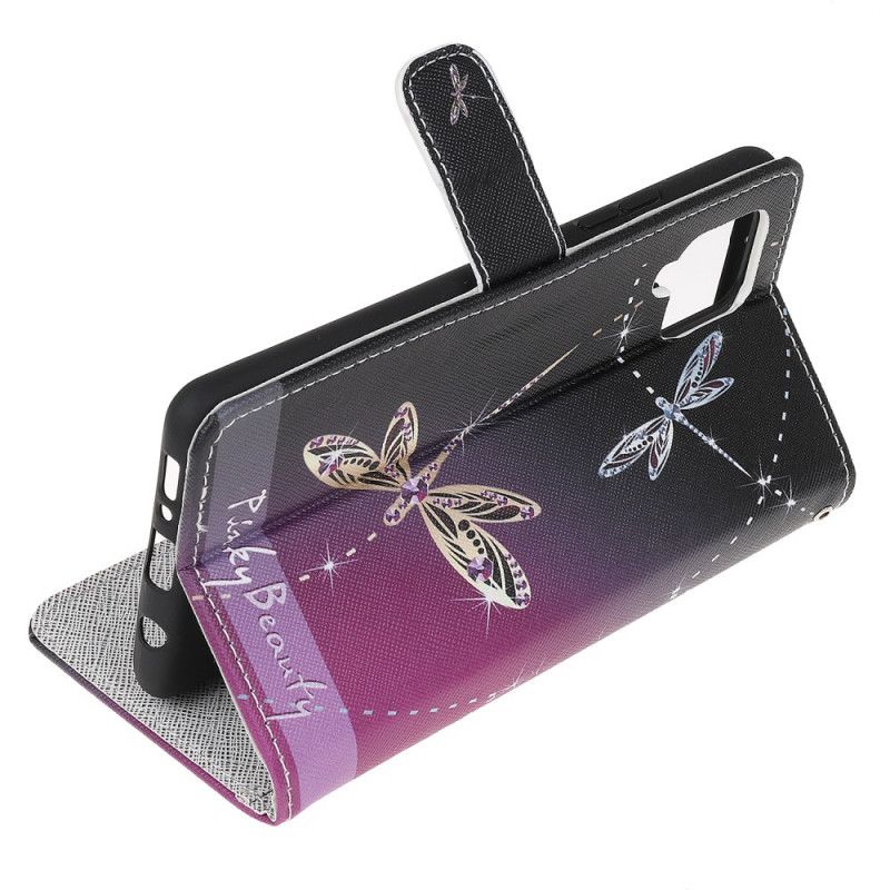 Lærdeksel Folio Deksel Samsung Galaxy M32 Mobildeksel Thong Dragonflies