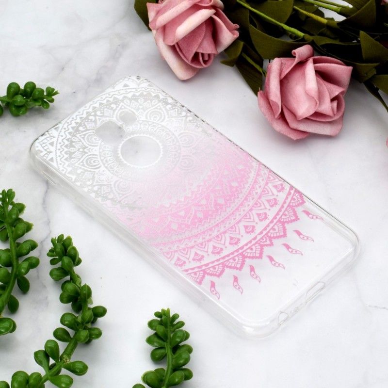 Deksel for Samsung Galaxy J4 Plus Rosa Gjennomsiktig Fargerik Mandala