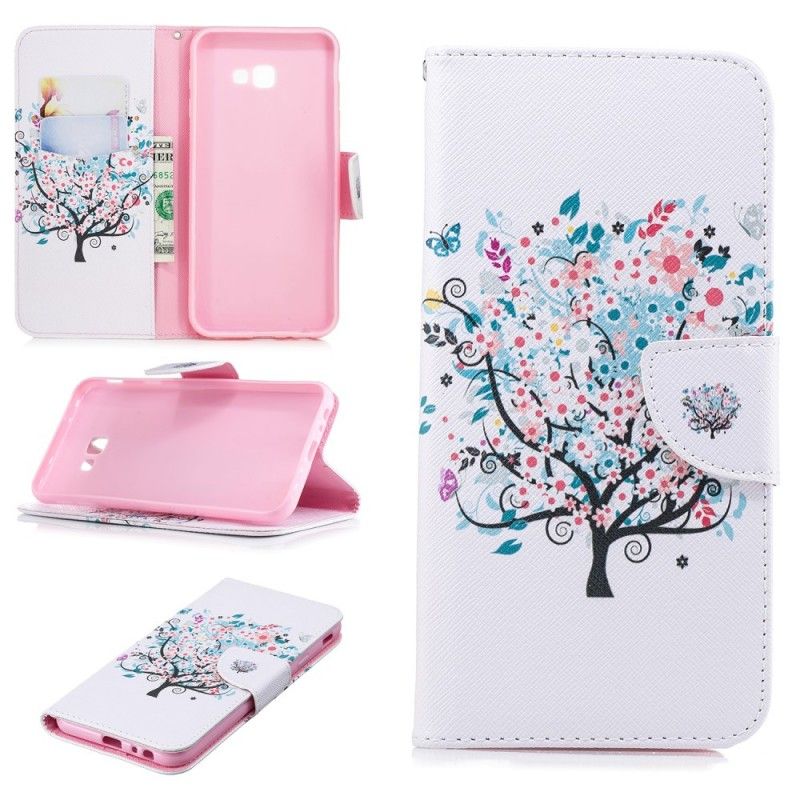 Folio Deksel for Samsung Galaxy J4 Plus Blomstret Tre