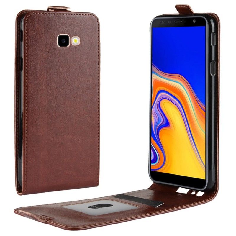 Folio Deksel for Samsung Galaxy J4 Plus Svart Sammenleggbar Skinneffekt