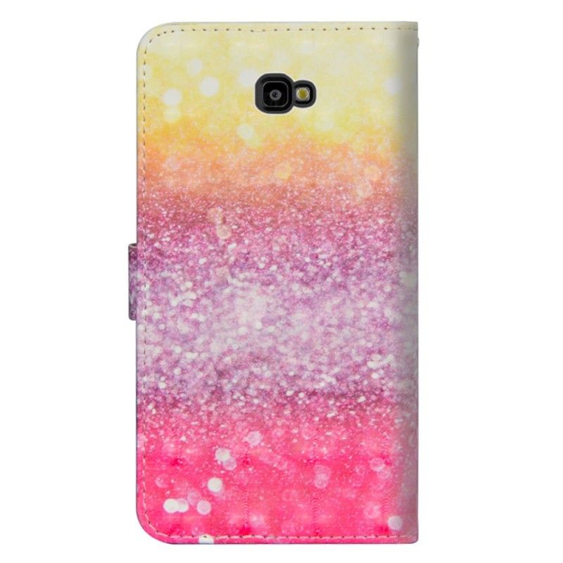 Folio Deksel Samsung Galaxy J4 Plus Gradient Magenta Glitter Beskyttelse