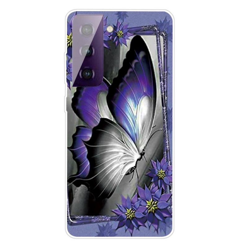 Deksel Samsung Galaxy S21 Plus 5G Mobildeksel Kongelig Sommerfugl