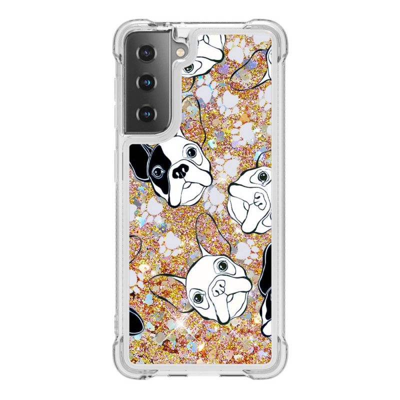 Deksel Samsung Galaxy S21 Plus 5G Mr Hunden Glitter