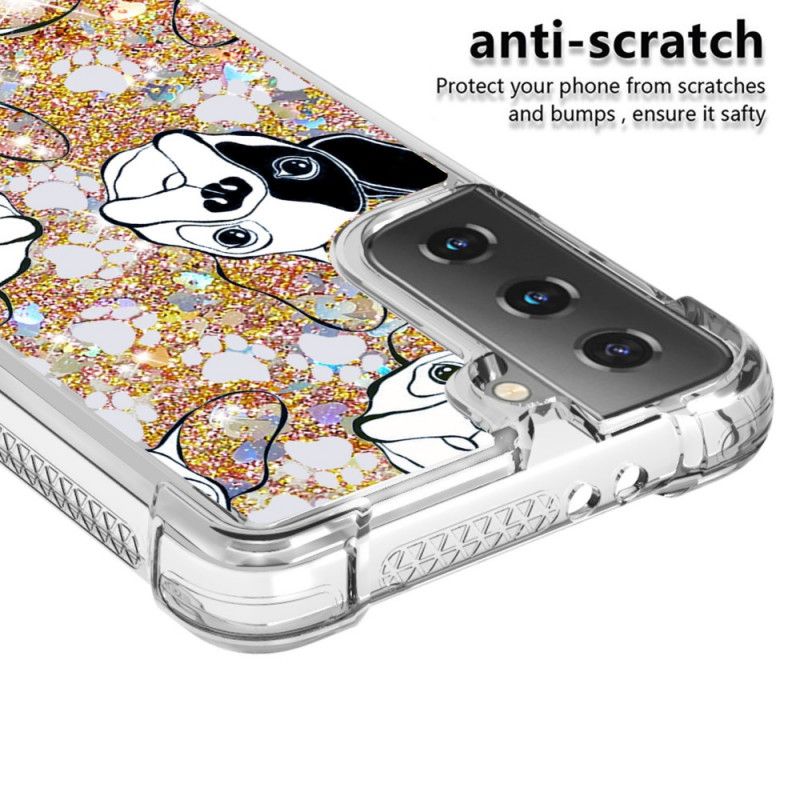 Deksel Samsung Galaxy S21 Plus 5G Mr Hunden Glitter