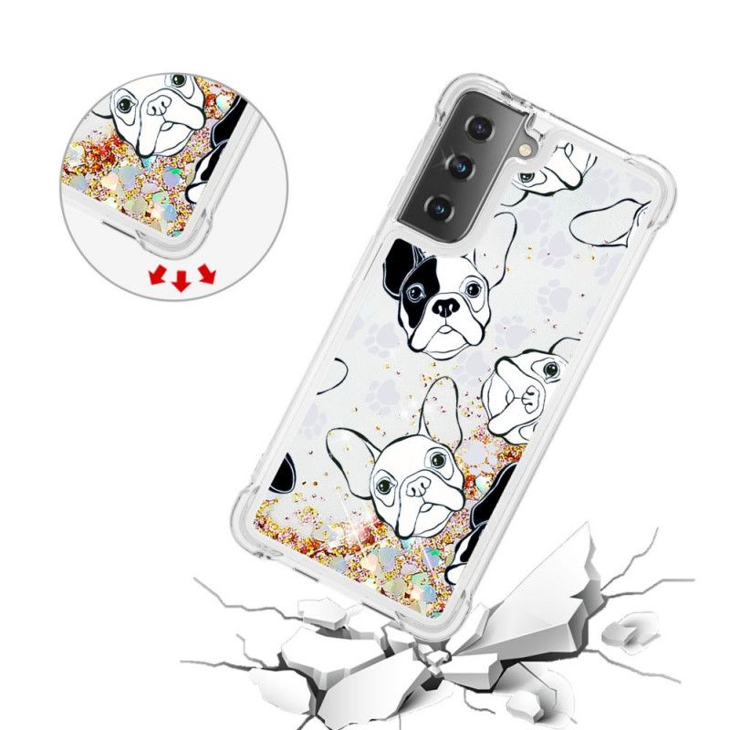 Deksel Samsung Galaxy S21 Plus 5G Mr Hunden Glitter