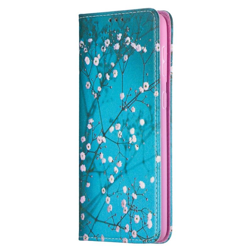 Folio Deksel for Samsung Galaxy S21 Plus 5G Blomstrende Grener