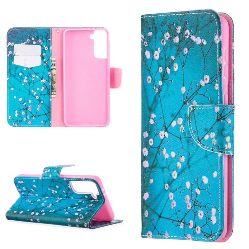 Folio Deksel for Samsung Galaxy S21 Plus 5G Blomstrende Tre