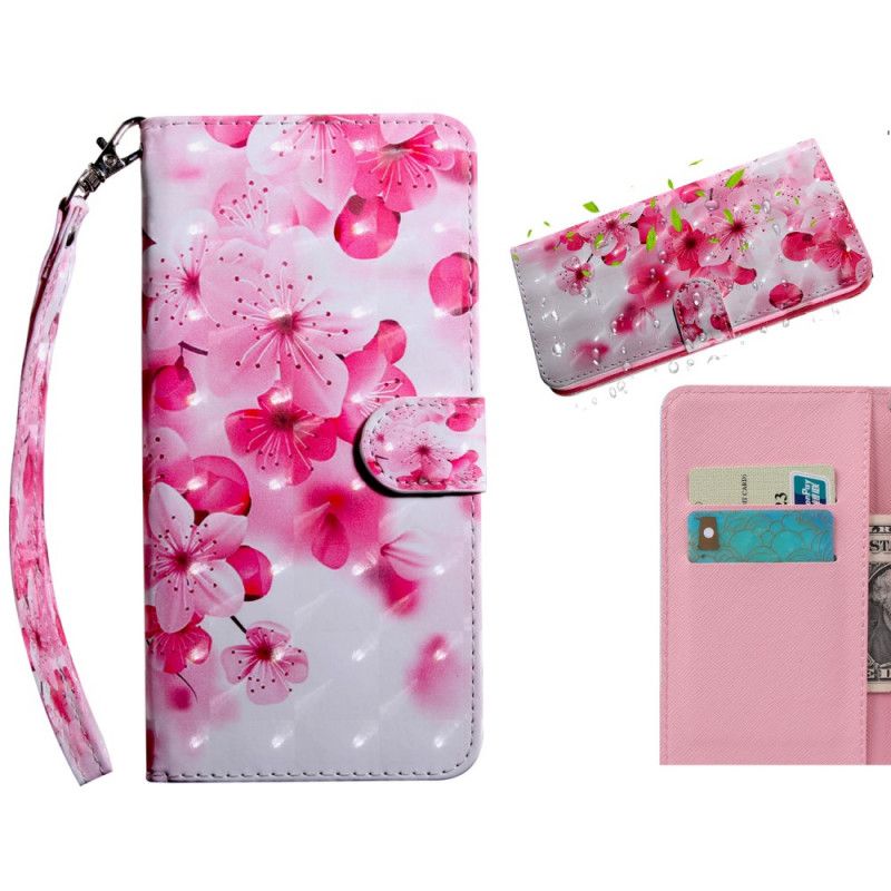 Folio Deksel for Samsung Galaxy S21 Plus 5G Rosa Blomster