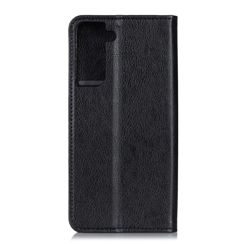 Folio Deksel for Samsung Galaxy S21 Plus 5G Svart Klassisk Split Litchi