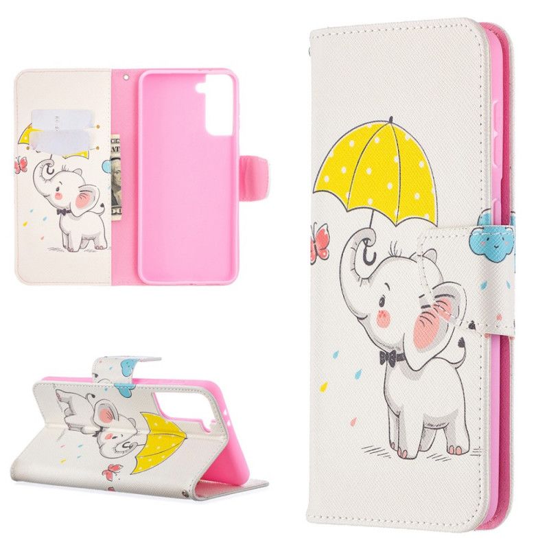 Folio Deksel Samsung Galaxy S21 Plus 5G Baby Elefant Anti-fall