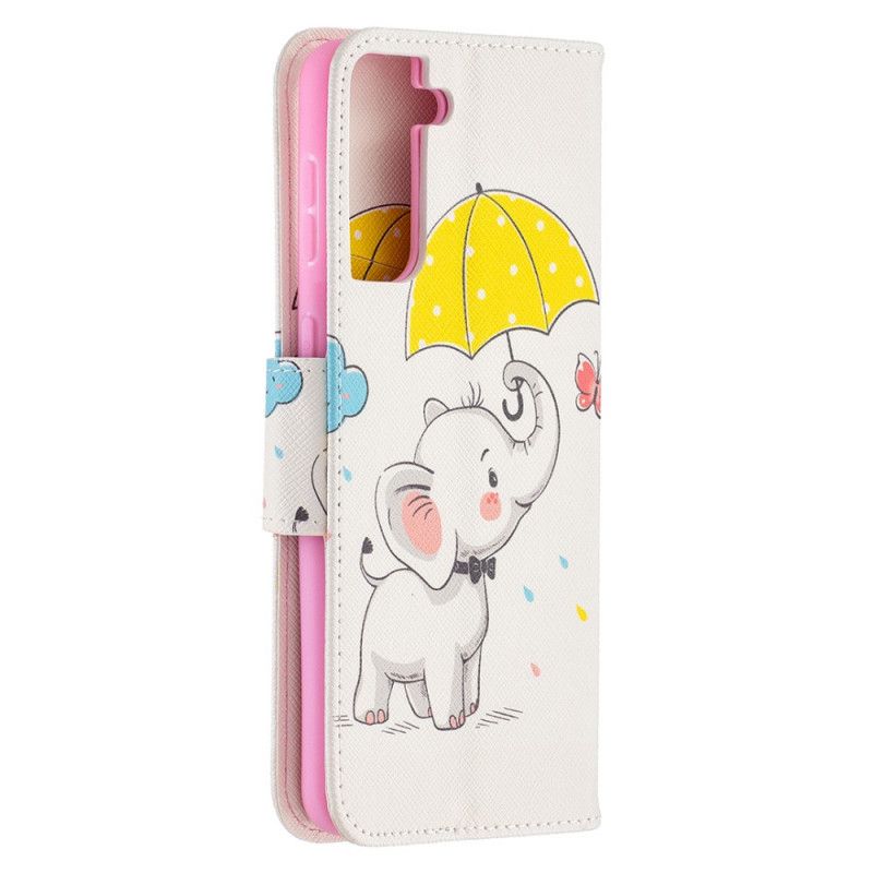 Folio Deksel Samsung Galaxy S21 Plus 5G Baby Elefant Anti-fall