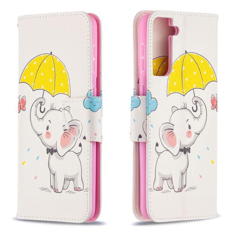 Folio Deksel Samsung Galaxy S21 Plus 5G Baby Elefant Anti-fall