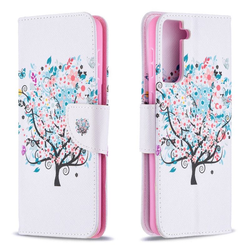 Folio Deksel Samsung Galaxy S21 Plus 5G Blomstret Tre