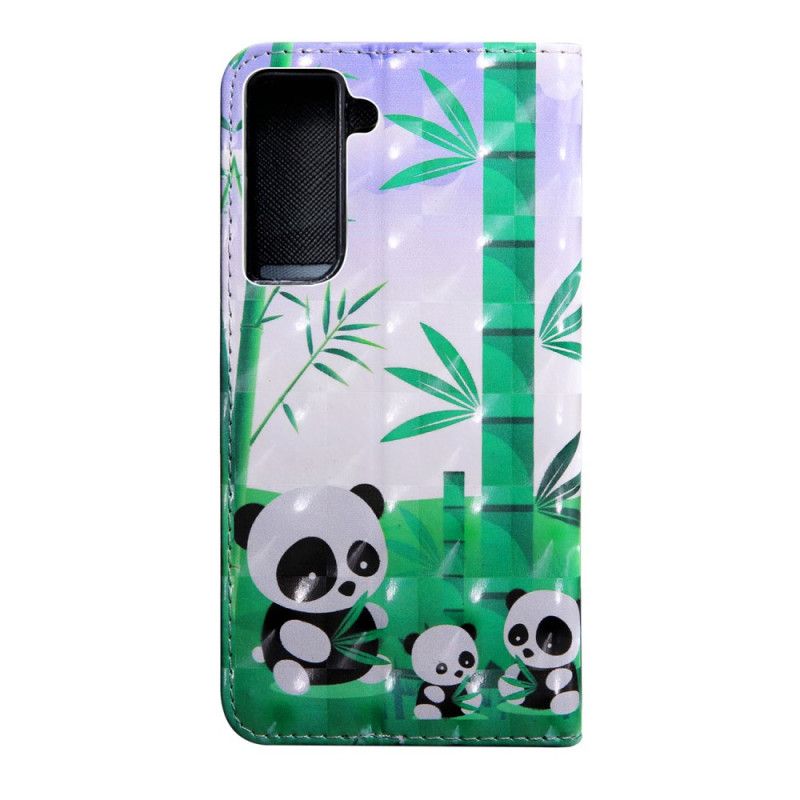 Folio Deksel Samsung Galaxy S21 Plus 5G Pandas Familie