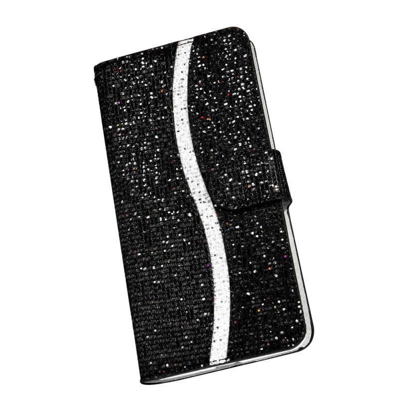 Folio Deksel Samsung Galaxy S21 Plus 5G Svart Glitter S Design