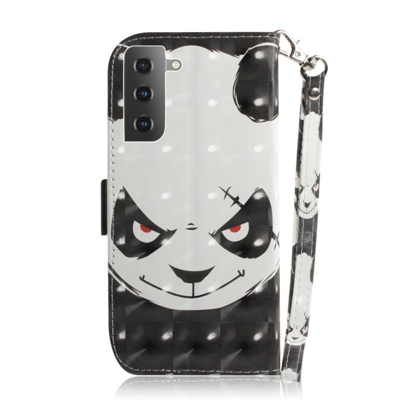 Folio Deksel Samsung Galaxy S21 Plus 5G Svart Panda Med Tanga