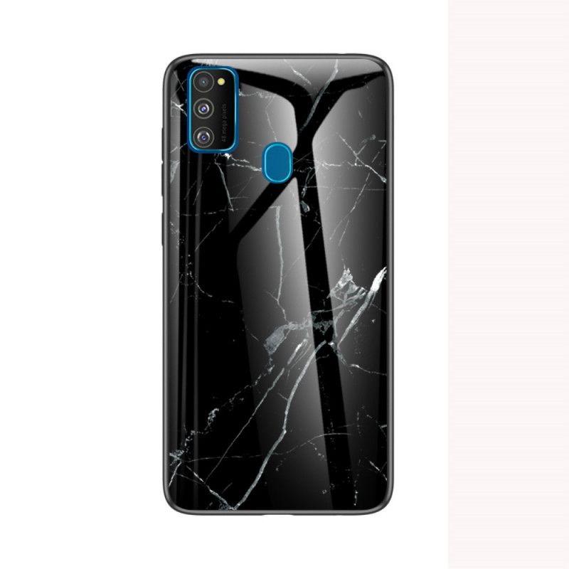 Deksel Samsung Galaxy M21 Svart Premiumfarget Herdet Glass