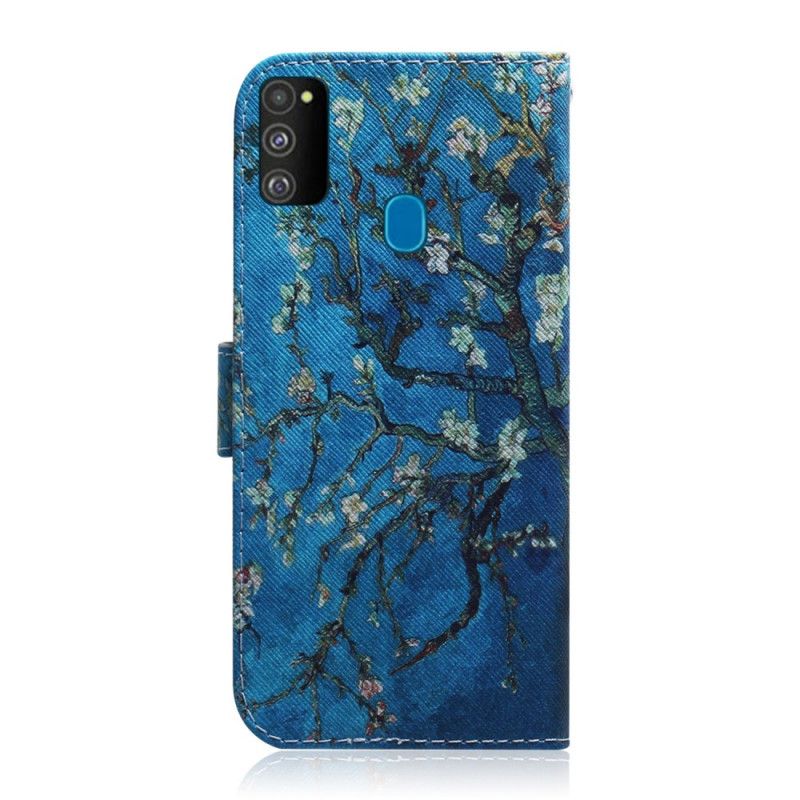 Folio Deksel for Samsung Galaxy M21 Blomstrende Tregren