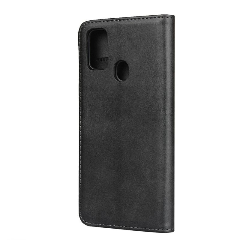 Folio Deksel for Samsung Galaxy M21 Svart Elegant Delt Skinn