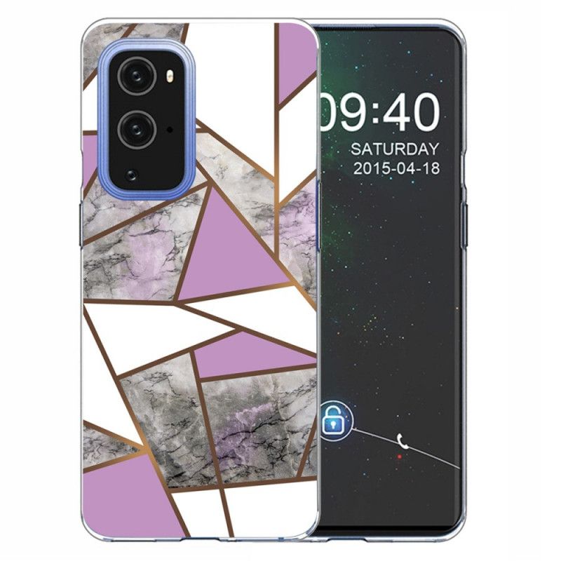 Deksel for OnePlus 9 Svart Geometrisk Marmor