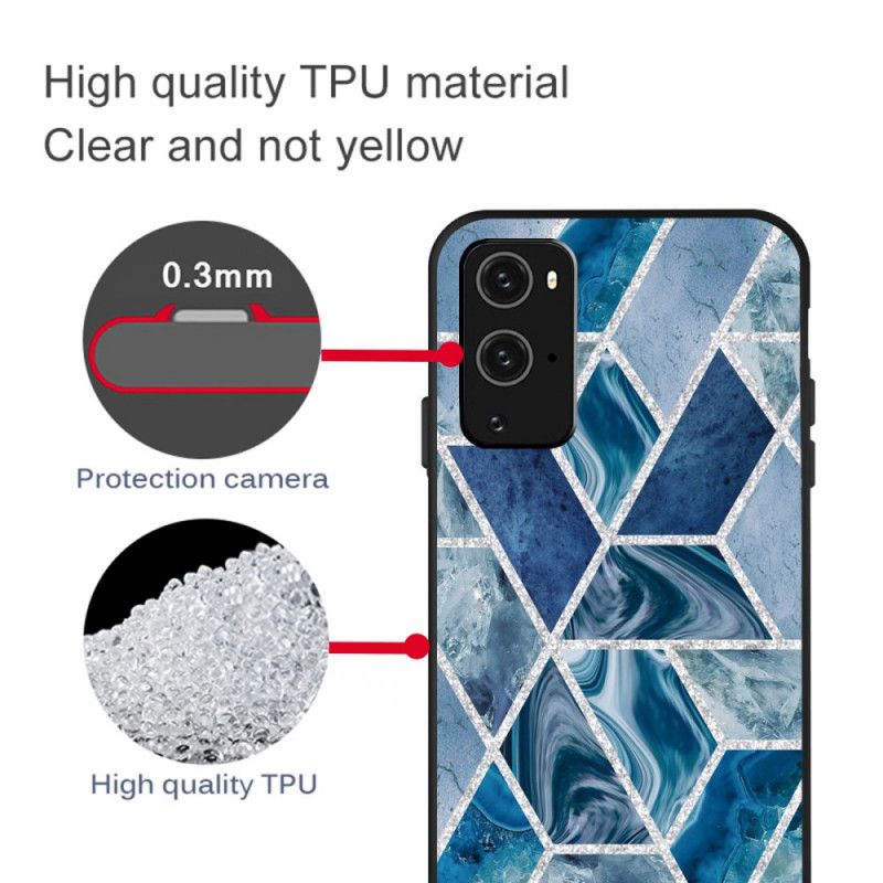 Deksel OnePlus 9 Hvit Marmorglitter