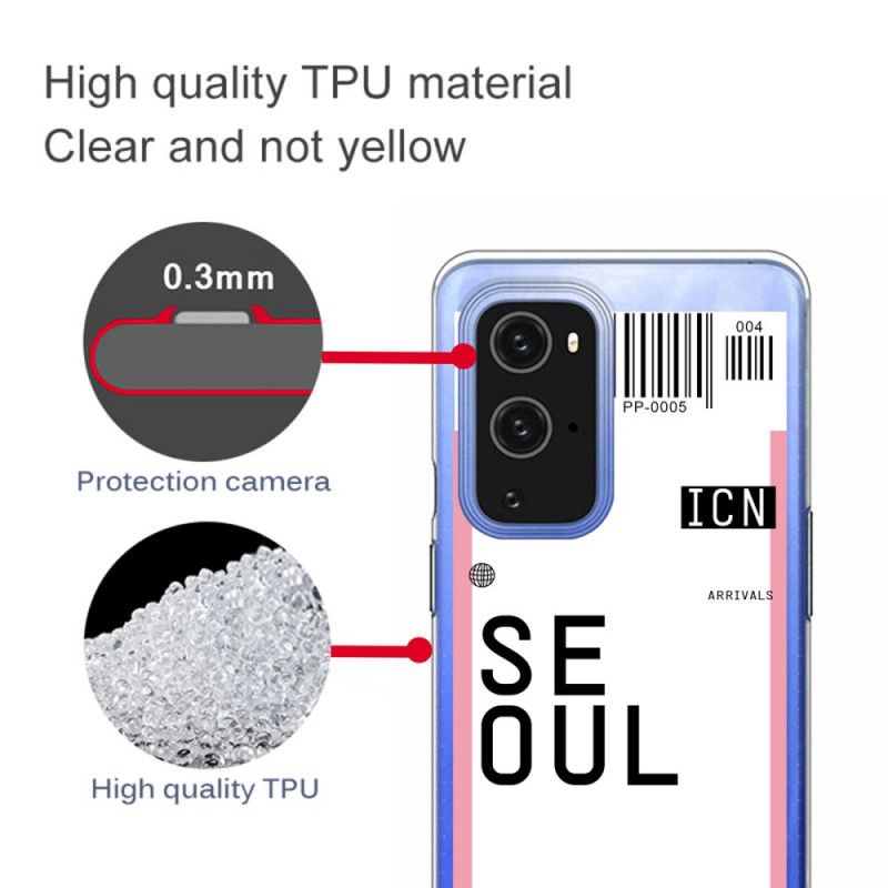 Deksel OnePlus 9 Magenta Ombordstigningskort Til Seoul