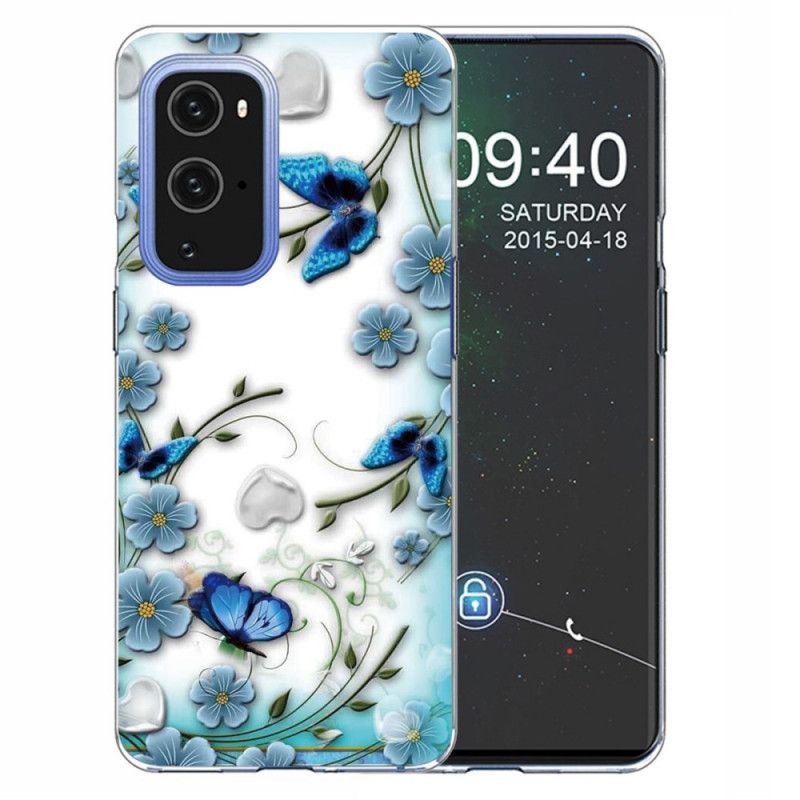 Deksel OnePlus 9 Retro Sommerfugler Og Blomster Beskyttelse