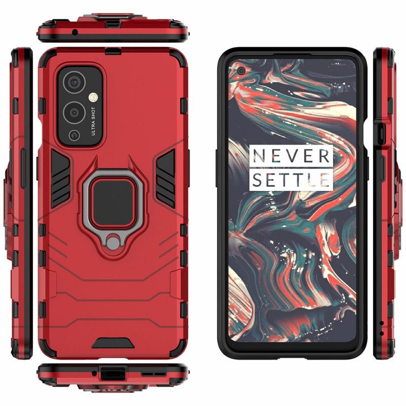 Deksel OnePlus 9 Svart Motstandsdyktig Ring