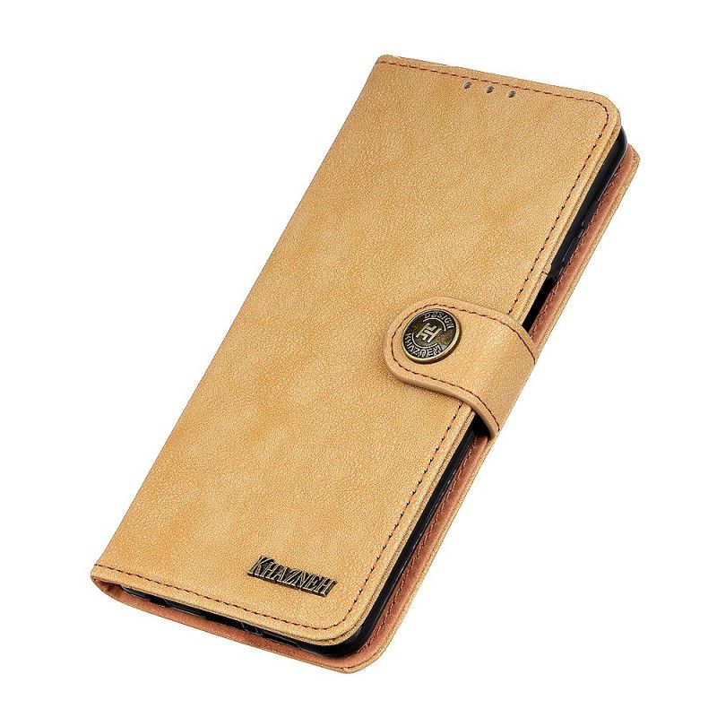 Folio Deksel for OnePlus 9 Svart Retro Khazneh Delt Skinn