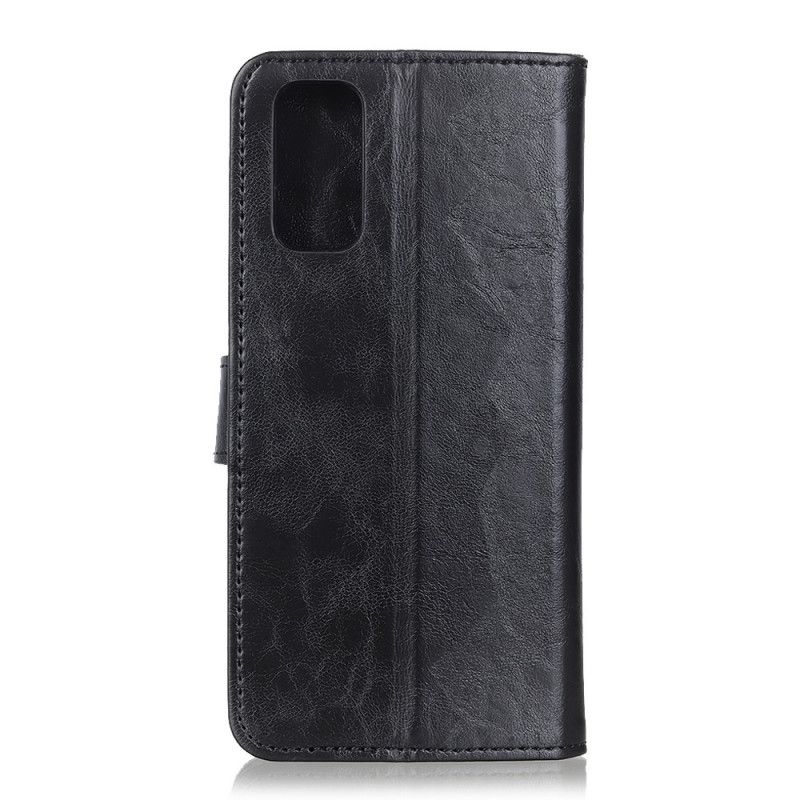 Folio Deksel for OnePlus 9 Svart Vintage Trefarget Skinneffekt