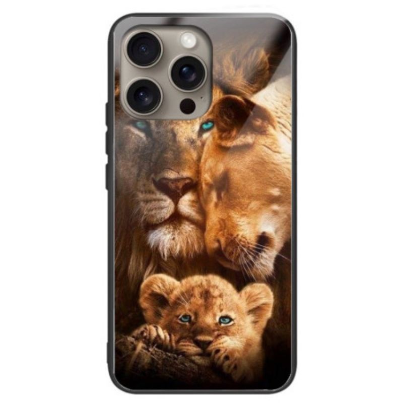 Deksel iPhone 16 Pro Lions Herdet Glass