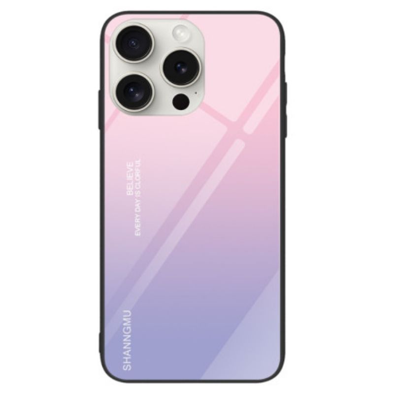 Deksel Til iPhone 16 Pro Rosa Lilla Gradient Herdet Glass