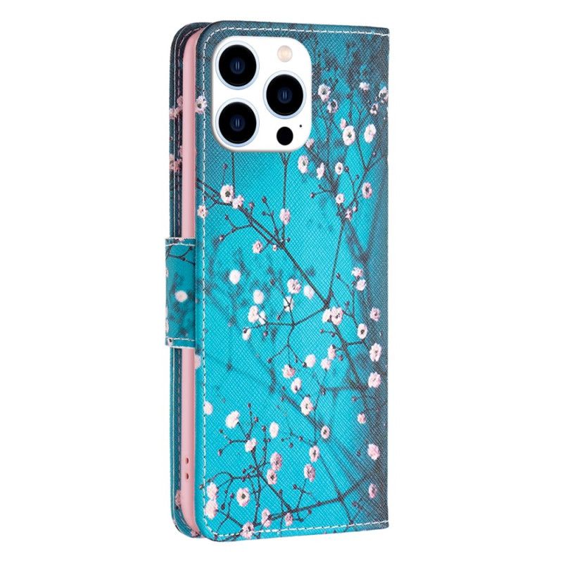 Folio Deksel iPhone 16 Pro Blomstrende Grener