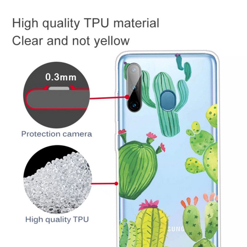 Deksel for Samsung Galaxy M11 Akvarellkaktus