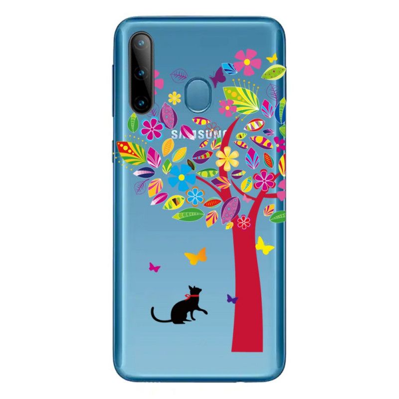 Deksel for Samsung Galaxy M11 Katt Under Treet