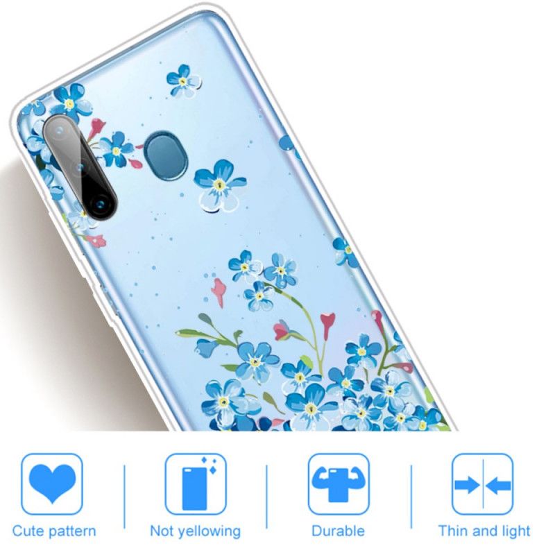 Deksel Samsung Galaxy M11 Blå Blomster