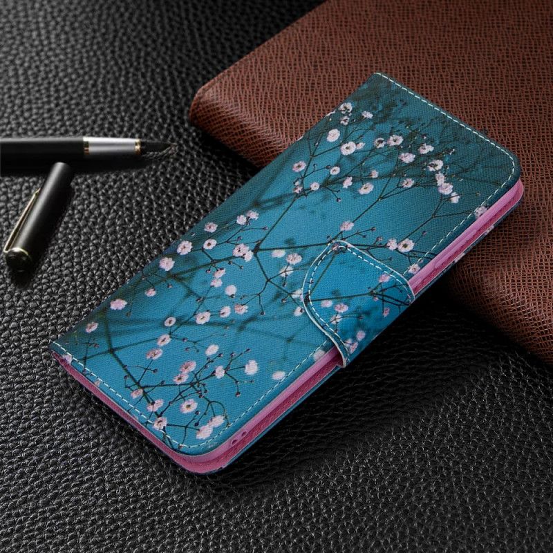 Folio Deksel for Samsung Galaxy M11 Blomstrende Tre