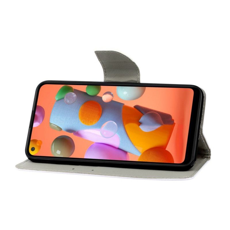 Folio Deksel for Samsung Galaxy M11 Røde Greiner Med Tanga