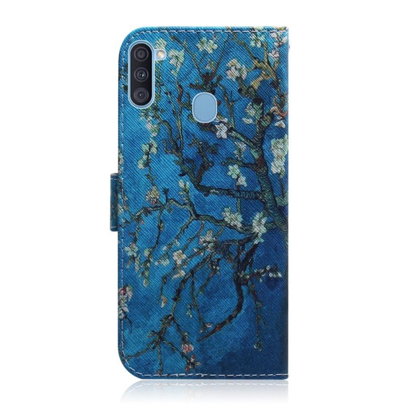 Folio Deksel Samsung Galaxy M11 Blomstrende Tregren Beskyttelse